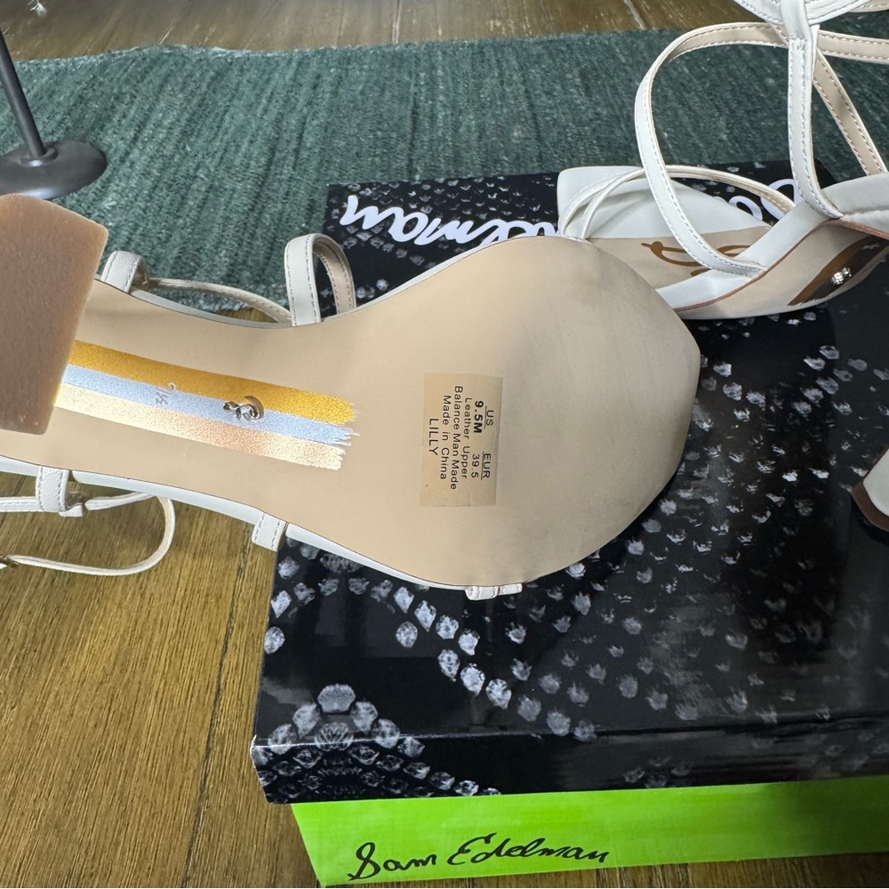 FLASH SALE! Sam Edelman ivory strappy ankle strap heels - Picture 7 of 8